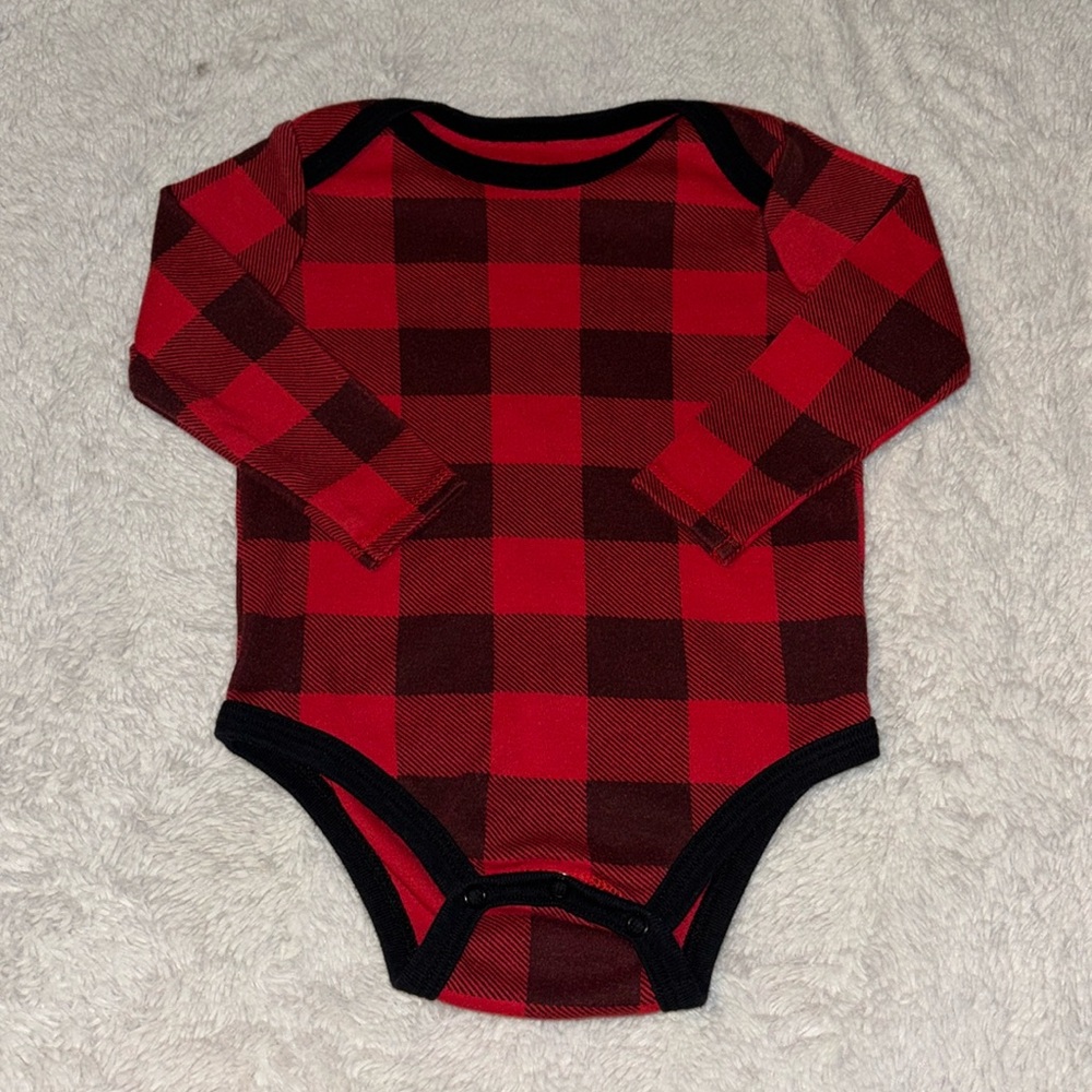 (3 for$10) mini hero’s 18 month plaid long Sleeve bodysuit